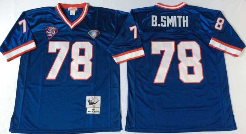 Bills 78 Bruce Smith Blue M&N Throwback Jersey->nfl m&n throwback->NFL Jersey